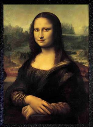 ER Enterprises MONALISA A4 SIZE GLOSSY PAINTING Digital Reprint 14 inch x 10 inch Painting