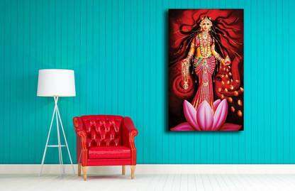 PIXELARTZ Lakshmi - The Goddess of Abundance - Without Frame. Canvas 35 inch x 22 inch Painting