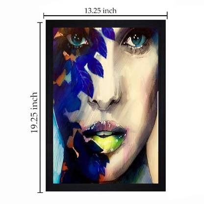 Gallery99 Multicolor Abstract Face Portrait Texture Paper Framed Art Print Digital Reprint 13.25 inch x 19.25 inch Painting