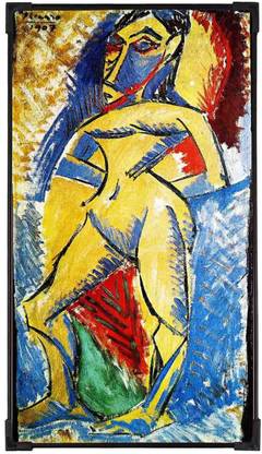 FURNATO | Pablo Picasso Painting Collection – Naked Woman – MDF Frame Binding Digital Reprint 18 inch x 10 inch Painting