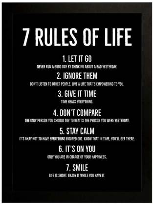 RV SALES Motivational quotes Frame | 7 Rules Framed | Motivational quotes Digital Reprint 13.5 inch x 10 inch Painting