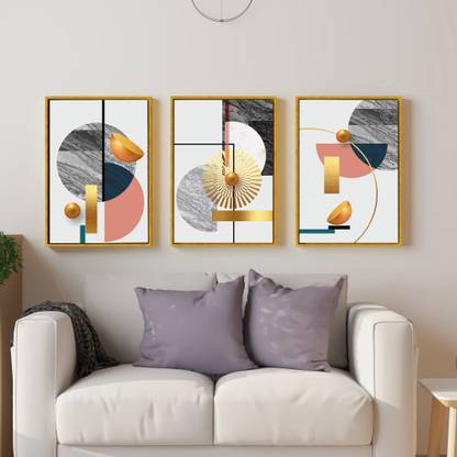 Painting Mantra Abstract Marbling Geometry Canvas Art Painting Prints Modern Wall Decorative Canvas 23 inch x 17 inch Painting