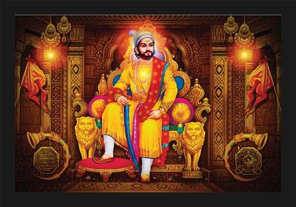 jog craft chhatrapati shivaji maharaj photo, shivaji maharaj photo frame Digital Reprint 14 inch x 20 inch Painting