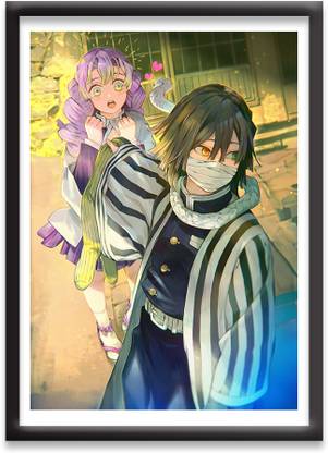 Jurojin Junction Anime Couple | Demon Slayer Hashira Love | Digital Reprint 11.7 inch x 8.3 inch Painting