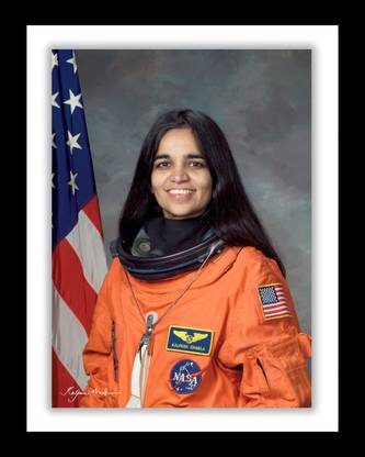 MKCREATION Kalpana Chawla (8x120) Photo Frame Digital Reprint 10 inch x 8 inch Painting