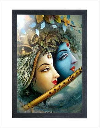 Chitransh Lord Krishna And Radha ji Wall Mounted Printing Digital Reprint 20 inch x 14 inch Painting