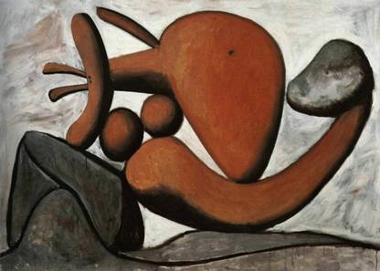 DecorAdventures *Woman Throwing a Stone* (1931) by Pablo Picaso, Matt Satin Digital Reprint 14 inch x 18 inch Painting