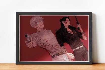 Jurojin Junction Gojo Saturo x Geto Suguru | Jujutsu Kaisen Digital Reprint 18 inch x 12 inch Painting