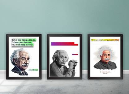 Decor Villa Motivational Quotes of Sir Albert Einstein Digital Reprint 13.5 inch x 10.5 inch Painting
