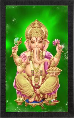 AKSHAR CRAFT Ganesh ji photo frame| Ganesh ji painting| Ganesh ji photo, Ganpati Bappa Watercolor 18 inch x 12 inch Painting