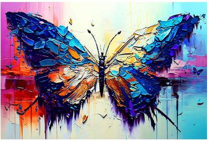 Art Amori Abstract Butterfly Canvas Canvas 14 inch x 20 inch Painting