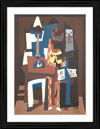 DecorAdventures *Three Musicians* (1921) by Pablo Picaso, Matt Satin Digital Reprint 18 inch x 14 inch Painting