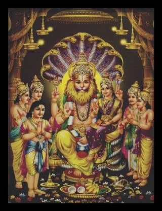 MHridayCraft MHC- God Narshimha jI 01 Digital Reprint 12 inch x 9 inch Painting