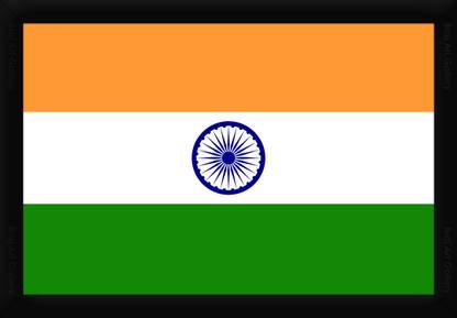 Braj Art Gallery Indian National Flag Tricolor Tiranga Photo Frame Digital Reprint 13.5 inch x 19.5 inch Painting