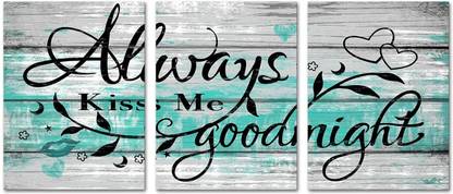 Vedic Vastu Always Kiss Me Goodnight Sign for Canvas 16 inch x 12 inch Painting