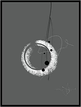 Tattvamasiarts Modern Grey Zen Art Wall Paintings Charcoal 19.6 inch x 15.7 inch Painting
