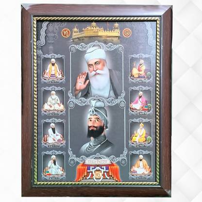 Singh Mart Billionaire Mart Guru Gobind Singh ji and Chaar Sahibzade (4 Sons) Acrylic 27 inch x 21 inch Painting