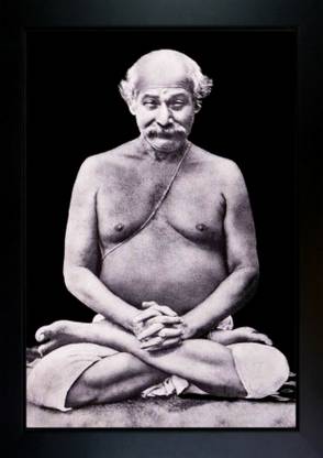 CrowdHall Shyama Charan Lahiri Mahasaya Photo Frame Digital Reprint 13.5 inch x 10 inch Painting