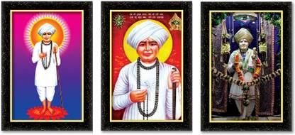 KSS JALARAM BAPA photo frame (Wood Base and Front Laminated) Canvas 8 inch x 6 inch Painting