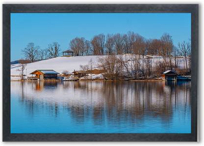 Shree Shyam Beautiful House Scenery Photo Frame For Wall Mounted Painting (10 * 14 Inches) Digital Reprint 14 inch x 10 inch Painting