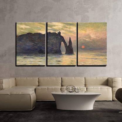 Paper Plane Design 3 Piece Wall Art - Abstract Artwork Canvas 17 inch x 25 inch Painting