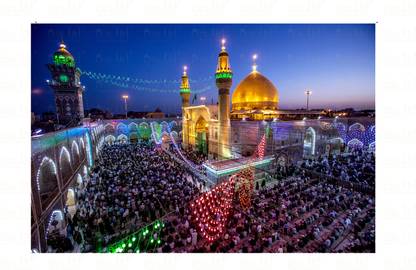 Dsrart Dsr Art Imam Ali Holy Shrine, Najaf Ya Ali painting Without Frame Ink 18 inch x 24 inch Painting