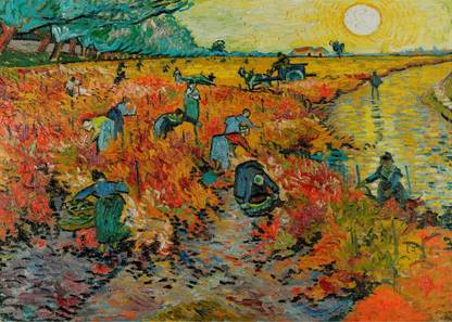 DecorAdventures *The Red Wineyard (1888)* by Van Gogh. Canvas Canvas 18 inch x 24 inch Painting
