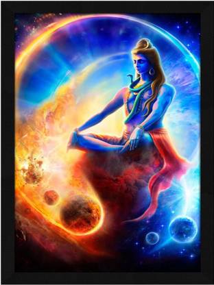 MHridayCraft MHC - Lord Shiva's universe 16 Digital Reprint 12 inch x 9 inch Painting