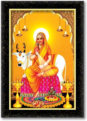 ARAAKA AAI MATA JI photo frame (Wood Base and Front Laminated) Acrylic 12 inch x 8 inch Painting