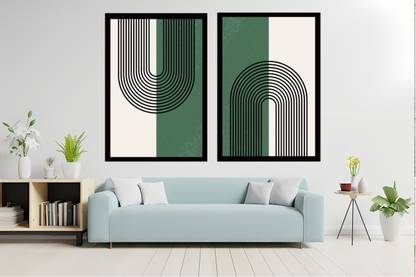 Posterwala DEKOZI Abstract Arch Canvas Painting Set Canvas 12 inch x 8 inch Painting