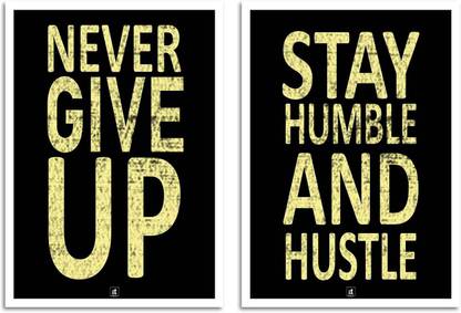 Motivational Art Prints Stay Humble and Hustle Wall Art 3D Poster