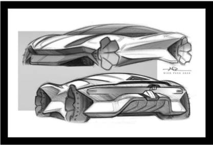 motordreamscape Meticulously created with expert shading and fine lines Pencil 100 inch x 4.5 inch Painting