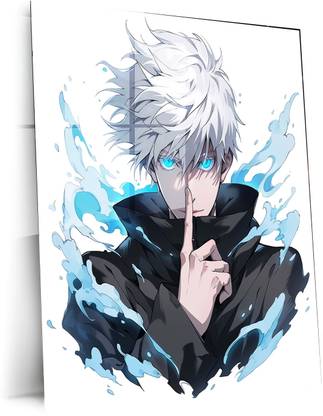 TURTLEWINGS Satoru Gojo from Jujutsu Kaisen Anime Metal Print | HD Metal Wall Art Acrylic 12 inch x 8 inch Painting