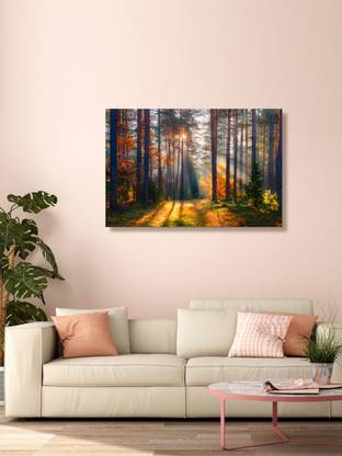 999Store Printed Sunrise Behind The Trees Wall Art Canvas Painting Digital Reprint 18 inch x 30 inch Painting