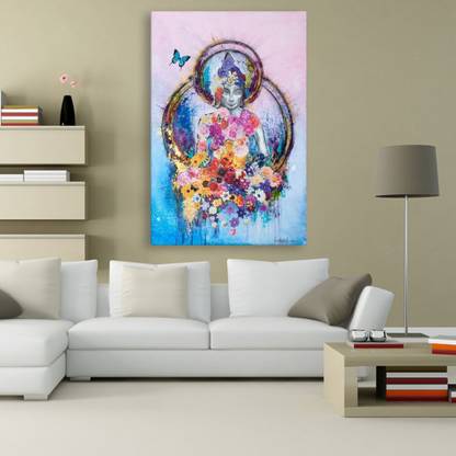 inephos Unframed Canvas Painting - Beautiful Buddha Art Wall Painting 91Cm X 61Cm Digital Reprint 36 inch x 36 inch Painting