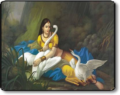 saf RADHA KRISHNA PAINTING Digital Reprint 11 inch x 14 inch Painting