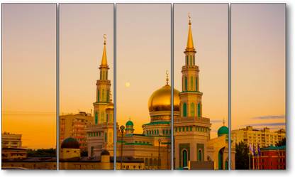 TheCastleDecor The Moscow Cathedral Mosque,Russia Set of 5 Big Size Multiple Wall Painting Natural Colors 50 inch x 30 inch Painting