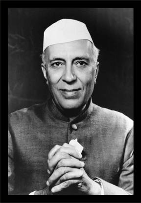 jog craft pandit jawaharlal nehru photo frame, nehru ji photo frame Digital Reprint 14 inch x 10 inch Painting