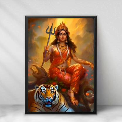samp Durga Maa Art Painting, Birthday Gift, Anniversary Gift, Size A3 Digital Reprint 16.5 inch x 11.7 inch Painting