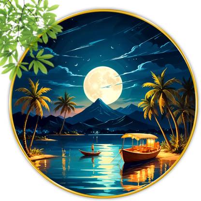 saf Nature Art Premium gold strip framed wall paintings for wall decoration Digital Reprint 16 inch x 16 inch Painting