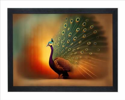 Chitransh Vastu Peacock Wall Mounted Printing Digital Reprint 20 inch x 14 inch Painting