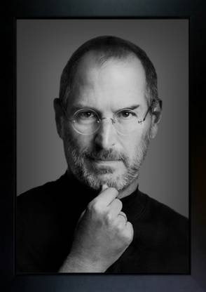 CrowdHall Steve Jobs Photo Frame | Steve Jobs Poster Digital Reprint 13.5 inch x 10 inch Painting