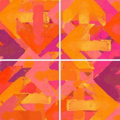 Artzfolio Grunge Design Arrows Split Art Painting 38.6 x 38.6 inch (98 x 98 cms) Digital Reprint 38.6 inch x 38.6 inch Painting