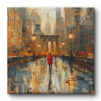 saf Wooden Framed City Vibes Canvas Wall decor Painting for Home and office Digital Reprint 24 inch x 24 inch Painting