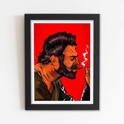 Yuckquee Actor Prabhas (Salaar Movie) Framed Poster (Size: 10 X 13 Inch) Digital Reprint 13 inch x 10 inch Painting