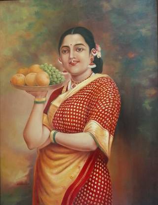 vilppana VILPPANA - RAJA RAVI VARMA PAINTING RECOPY Oil 54 inch x 42 inch Painting