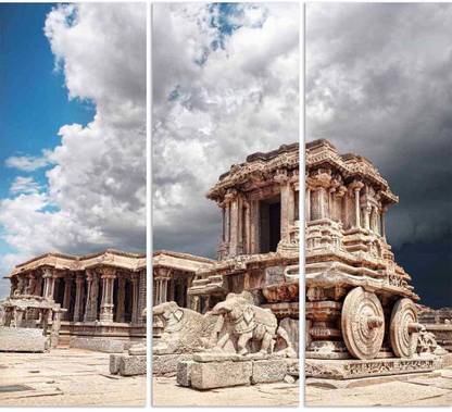 Artzfolio Stone Chariot In Vittala Temple Hampi Karnataka Split Art Painting 30.5x28inch Digital Reprint 28 inch x 30.5 inch Painting