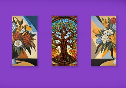 mperor Abstract Art Flower Pot 3 Piece Painting Digital Reprint(12.6x6.3)inch Digital Reprint 12.6 inch x 6.3 inch Painting