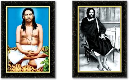 KSS SWAMI NIGAMANANDA photo frame (Wood Base and Front Laminated) Acrylic 12 inch x 8 inch Painting