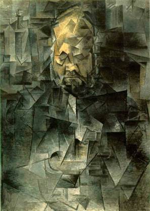 DecorAdventures *Portrait of Ambroise Vollard* (1910) by Pablo Picaso, Matt Satin Digital Reprint 18 inch x 14 inch Painting